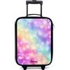 NoBoringSuitcases.com® Valigia Per Bambini Compatto 48x31x19 cm Bagaglio Ultraleggero Trolley A Mano Rigidi LED Ruote Da Viaggio - Ragazze - Luce - Arcobaleno - Cuori