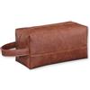 Ethlomoer Beauty case in pelle da uomo, impermeabile, da viaggio, ad alta capacità, multifunzionale, regalo ideale per gli uomini (marrone)