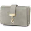 HNOOM Portafoglio Portamonete Donna Porta Carte di Credito Medio (Grigio) | Vintage Pelle PU, Porta Carte Funzione Antifurto RFID, con 18 Scomparti e 1 Portafogli, Pochette Elegante con 1 Cerniera