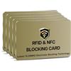 SaiTech IT Confezione da 5 carte con blocco RFID, una carta protegge l'intero portafoglio per uomini e donne, NFC contactless Bank debito carta di credito ID ATM Guard - dorato
