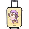 NoBoringSuitcases.com NoBoringSuitcases© Valigia Per Bambini Compatto Bagaglio Ultraleggero | 48x31x19 cm - Trolley A Mano Rigidi LED Ruote Da Viaggio - Ragazze - Kawai - Pinguino - Pattini rotelle