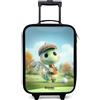 NoBoringSuitcases.com NoBoringSuitcases© Valigia Per Bambini Compatto Bagaglio Ultraleggero | 48x31x19 cm - Trolley A Mano Rigidi LED Ruote Valigie Neonato - Ragazze - Golf - Dino - Verde