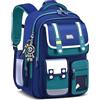 Amythe Zaino per Bambino Scuola Elementare - 25L Leggero con Schienale Ergonomico, Zaino Ragazzo 8-12 Anni Impermeabile con Elementi Rifrangenti, per Scuola, Gite e Weekend -Verde