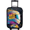 NoBoringSuitcases.com® Valigia Per Bambini Compatto 48x31x19 cm Bagaglio Ultraleggero Trolley A Mano Rigidi LED Ruote Valigie Bimbi - Ragazzo - Casco - Astratto - Colorato