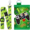 WAWSAM Portafoglio per bambini con cordino borsa con cerniera compatta Tri-fold portamonete porta carte, Gioco, 12 x 25 cm, Cartoni