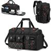 SPAHER 3 in 1 Borsone Palestra Viaggio 55x35x25 Zaino 60L, Nero con Rosso