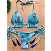 RUOTONGSEPT Micro Bikini Sexy Set 2024 Nuovo Costume Da Bagno Delle Donne Della Stampa Della Piuma Della Fasciatura Costumi Da Bagno Femminile Costume Da Bagno Brasiliano Biquinis