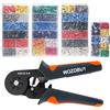 WOZOBUY Cricchetto esagonale autoregolabile, kit di attrezzi per crimpare ghiere, kit crimpatrice con terminali per cavi 400/800/1200/1800/1900 pezzi