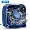 TOPK Mini ventilatore portatile USB Ventilatore da tavolo Flusso d'aria forte e funzionamento silenzioso Vento a 3 velocità 360 ° Ventilatori in piedi girevoli per la stanza Home