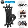 WYMECT Porta cellulare per scooter da bicicletta 360 ° Maniglia di rotazione Supporto per scooter da bicicletta con staffa in silicone GPS per telefono cellulare
