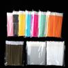 myaokue-up 50 pezzi monouso pennello per labbra strumenti per trucco bacchette per labbra vuote nylon lucidalabbra applicatore bacchette per rossetto set strumenti cosmetici