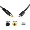 nku Cavo caricabatterie USB C PD tipo C maschio a DC5.5x2.1 5.5x2.5mm 9V 12V 15V 20V Cavo di alimentazione per router Altoparlante CCTV Camera LED