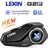 Lexin Interfono Lexin G2P per casco da moto, auricolari Bluetooth, comunicatore vivavoce fino a 6 motociclisti, interfono con FM