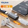 YOLPHA Adattatore 2 in 1 da USB C a Type-C per ricarica cellulare / splitter per auricolari, compatibile con Xiaomi, Huawei, iPhone 15, iPhone 16