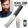 NONE 1pc Pieghevole Antistatico Tasca Pettine In Acciaio Testa di Olio da Uomo Pettine Barba Portatile Pieghevole Strumento Per Lo Styling Speciale per parrucche di capelli veri