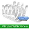 XMSJ 10-50PCS Micro V8 5Pin USB Cavo dati di ricarica rapida per Samsung S6 S7 edge note Xiaomi Huawei Htc Lg Telefono Android Cavo rapido 2m