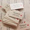 ZerongE jewelry Etichette in carta Kraft da 100 pezzi con corde fatte a mano con etichette da appendere Love Etichette per indumenti per caramelle/regalo/biscotti Etichetta per imballaggio