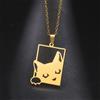 cooltime Collana con Ciondolo Quadrato a Forma di Gatto COOLTIME, in Acciaio Inossidabile, con Zampa di Gatto, Divertente Collana Choker, Gioiello Regalo per Familiari