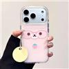 NONE Custodia per telefono orso occhiali fragola rosa carino per iPhone 11 12 13 14 15 16 17 Pro Max 16e 17 Air X XR XS 7 8 Plus Cover posteriore morbida