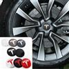 TESLA 4 Pezzi Coprimozzo da 56mm per Auto, Adesivi Decorativi per Cerchioni Esterni, Badge Decorativo per Tesla Model 3, Model Y, Model S, Model X