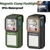 NONE Torcia LED Magnetica con Clip, Illuminazione a Lunga Durata per Esterni, Lampada da Lavoro e Emergenza, Ricaricabile, per Campeggio ed Escursionismo