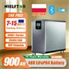 NIELFTOR Batteria al Litio LiFePO4 48V 900Ah con WiFi e Bluetooth, 51.2V 100Ah 200Ah 300Ah 600Ah, Batteria Solare per Camper Off-Grid, Senza Tasse