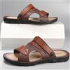 NONE Sandali casual da uomo alla moda, sandali estivi slip-on, scarpe da spiaggia classiche da uomo, sandali in pelle da esterno, ciabatte da uomo