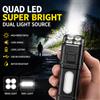 NONE Torcia LED Super Luminosa con Clip da Cintura, Luce Laterale COB, 3 Modalità, Luce da Lavoro Portatile Ricaricabile per Escursionismo, Ciclismo, Campeggio