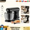 Podofo 1500W Impastatrice Planetaria con Motore in Rame Puro 360 ° Impastatrice Planetaria con Frusta per Crema e Uova, Impastatrice per Impasti con Ciotola in Acciaio Inox da 5L