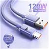 NONE NUOVO Cavo USB Type C da 120W 6A per Ricarica Rapida, Compatibile con Samsung, Realme, Xiaomi, Huawei, Cavo Dati per Ricarica Veloce
