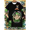 Bandai T-shirt da uomo stampata con anime giapponese One Piece, maglietta a maniche corte Harajuku per bambini con Roronoa Zoro e Luffy