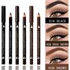 NONE Matita per eyeliner e sopracciglia impermeabile con manico in legno 2 in 1, penna per trucco resistente al sudore per tutti i tipi di pelle, strumento cosmetico multiuso