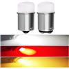 p2max Lampadina LED P21/5W BAY15D 1157 P21W BA15S 1156 12V 3014 9SMD 6500K Bianca Ambra per Luci Freno, Parcheggio, Retromarcia e Indicatori di Direzione Auto
