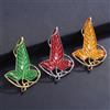 NONE Eleganti Spille Classiche Multicolore a Foglia con Smalto a Goccia, Unisex, Vintage, Trendy, in Metallo, a Forma di Pianta, Gioielli Casual, per Ufficio, Feste, Abiti, Regalo