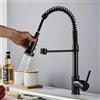 NONE Rubinetto da cucina in nichel spazzolato, miscelatore estraibile per lavello, montaggio su piano, con getto a spruzzo, acqua calda e fredda, rotazione 360° ° Rubinetto Flessibile Girevole per