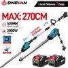 ONEVAN Tagliasiepi Elettrico per Rami Alti, Senza Fili, con LED, Telescopico, Cesoie da Giardino, Compatibile con Batteria Makita 18V