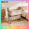Magic ZC（母婴） Culla Elettrica 3-in-1 MAGIC ZC, Culla Portatile per Neonati con 5 Velocità di Dondolio Intelligente, Co-Sleeper da Accanto al Letto, Culla Regolabile in Altezza per Neonati con Ruote, Tessuto