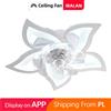 IRALAN Ventilatore da soffitto moderno a LED con luce, controllo tramite APP e telecomando, design silenzioso, 6 velocità del vento regolabili, lampada da soffitto dimmerabile per soggiorno, camera da letto,