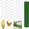 NONE Rotolo di rete metallica esagonale con rivestimento in PVC - 1 m x 25 m - Per protezione orto, spessore 0,7 mm - Verde