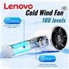 Lenovo Ventilatore portatile elettrico Lenovo 100 livelli, USB, pieghevole da collo, raffreddamento rapido, tecnologia a semiconduttore, per esterni, campeggio, ufficio