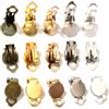 Wadsfred 10 millimetri 50 pz/lotto di Alta Qualità 5 Colori Placcato Ferro Materiale Orecchio Pinze, Orecchini In Bianco/Base di Impostazione, fit 10 millimetri di Vetro Cabochons