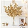 NONE 10 Pezzi Foglie Artificiali Dorate per Decorazioni Festive, Casa, Tavolo, Giardino, Feste, Matrimoni, Bouquet da Sposa, Ornamenti Fai-da-Te