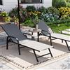 HiMISS Set di Lettini Prendisole, Sedie Reclinabili da Giardino Regolabili in 5 Posizioni, Telaio in Alluminio Resistente alla Ruggine e Lettini da Esterno in Textilene Traspirante per Patio, Bordo Piscina,