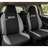 Auto Accessori Lupex - Coprisedili Auto Compatibili per Smart ForFour seconda serie, colore nero grigio chiaro, Made in Italy, poggiatesta incluso, Set Copri sedili Anteriori e Posteriori