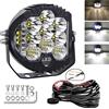 RIGIDON 1x Faro da Lavoro Led Con 12V Cablaggio Kit, 5 Pollici 50W 5000 Lumen Barra Led Fuoristrada, Rotonde Luci di Lavoro Per Auto Camion 4x4 Offroad, Impermeabile 6000K Bianco Faretti Fendinebbia