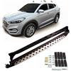 J&J AUTOMOTIVE Pedane Laterali per Hyundai Tucson TL, TLE 2015-9/2020, Sottoporta Minigonne in Alluminio e Plastica ABS, Set Completo con Materiale di Montaggio Incluso