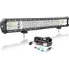AUXTINGS 4x4 Fuoristrada Barra LED da 56 cm, 324W barra luminosa a LED da lavoro con 12V strobo cablaggio,faretto e inondazione ringhiera Led luci 6000K Impermeabile per trattore camion veicoli barche