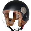 BOSERMEM Casco Jet Semi-Integrale Con Visiera （Negro mate L 57-58cm）