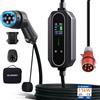 ELEGRP 11 kW Mobile Wallbox con cavo di ricarica tipo 2, caricatore trifase per veicoli elettrici, regolabile da 6 a 16 A, cavo da 6 m, impermeabile IP67, stazione di ricarica mobile IEC 62196-2.