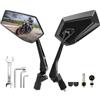 SUPAREE Specchietto retrovisore pieghevole per moto, omologato E, ruotabile a 360° con attacco a sfera integrato da 1 pollice per scooter e ATV.